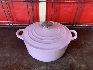 R525-0906★LE CREUSET ルクルーゼ 両手鍋 ホーロー鍋 ココット 20 ピンク