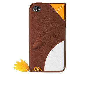 即決・送料込)【かわいいペンギンのケース】Case-Mate iPhone 4S/4 クリーチャーズ ワドラー ペンギン シリコン ケース ブラウン