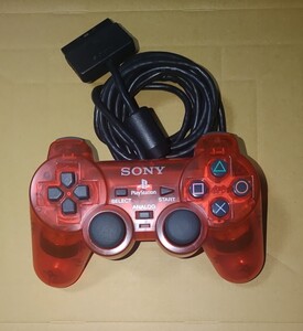 PS2 プレステ2　SONY　コントローラー　純正　クリアレッド