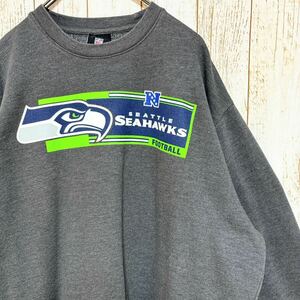 NFL Seattle Seahawks シアトル・シーホークス プリント スウェット トレーナー XL USA古着 アメリカ古着