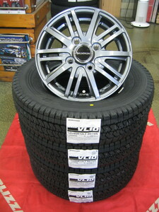 ブリヂストン 長持ち 国産 スタッドレス タイヤ VL10 145/80R12 145/80-12 LT 80/78N ＆ アルミホイール 新品 4本 送料無料 軽トラ、軽バン