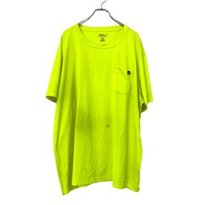 Dickies ポケットTシャツ 3XLサイズ ビッグサイズ ディッキーズ ネオンイエロー 蛍光色 古着卸 アメリカ仕入 a508-6469