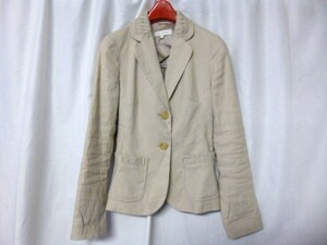 K/BANANA REPUBLIC バナナリパブリック ジャケット 麻混 テーラードジャケット ギャザー ベージュ系 0サイズ レディース 送料510円