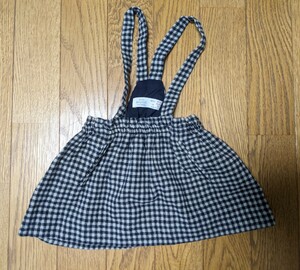 【中古・美品】zara baby　ザラベビー　サイズ80cm　サロペット　スカート　チェック　モノトーン　女の子　おしゃれ　赤ちゃん　子供服