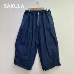 ✨ SAKULA サクラ イージーデニムパンツ ワイドパンツ ブルー