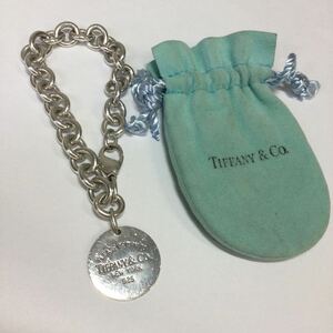 ＆【TIFFANY&Co./ティファニー】ブレスレット リターントゥ ラウンドタグ シルバー 925刻印 保存袋付き ブランドアクセサリー 