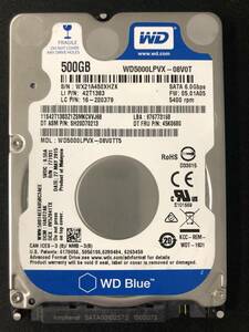 【送料無料】WD5000LPVX - 08V0TT5【Western Digital】【500GB】【2.5インチHDD】【SATA】