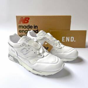 END.購入 UK製 オールレザー NEW BALANCE M1500WHI US8.5 26.5cm 限定 イギリス英国製 白 ホワイト×グレー NB スニーカー MADE IN ENGLAND