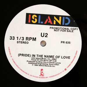 《USプロモ12inchシングル/タイトル表記違い/STERLING刻印/promoレコード》U2●(Pride) In The Name of Love