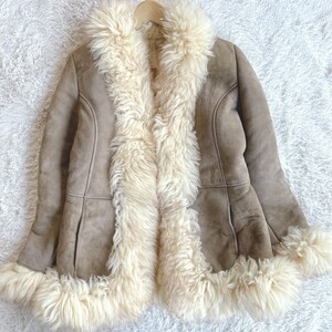 定価20万 NZ製 カンタベリー HOMESTEAD SHEEPSKIN ファー 羊革 ムートンコート 毛皮 ダブルフェイス レディース 14 Lサイズ位 ラムレザー