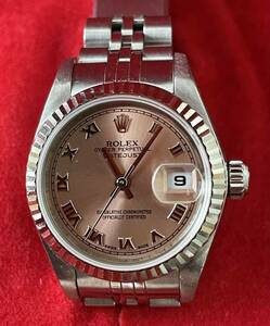 ロレックス ROLEX デイトジャスト ローマン 79174 腕時計 SS WG 自動巻き ピンク レディース 稼働品 正規品　鑑定済品