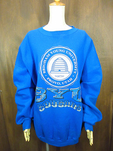 ビンテージ90’s●BYU COUGARSスウェット青size 3XL●230930j4-m-swsアメフト古着バイクーガーズ1990sトレーナー裏起毛