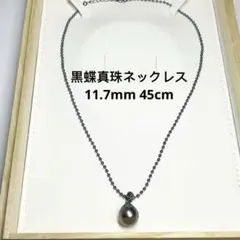 【黒金】黒蝶真珠ネックレス 男女兼用 南洋パール タヒチ チタン 11.7mm