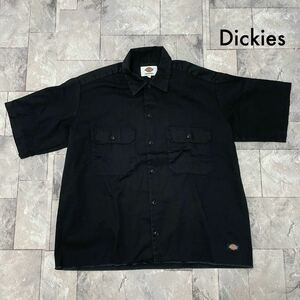 Dickies ディッキーズ ワークシャツ 胸ポケット ボックスシルエット 半袖シャツ ライトオン ブラック サイズM 玉SS2134