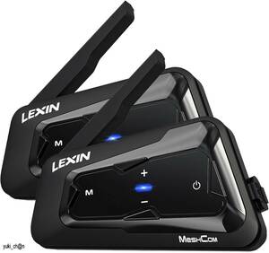 バイクインカム 2台セット 最大24人同時通話 Mesh3.0搭載 音楽共有 FMラジオ Bluetooth5.0 Siri対応 技適認証済み 