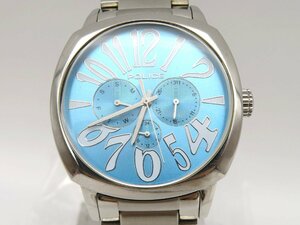 1円◆稼働◆ ポリス 13200J ブルー クオーツ メンズ 腕時計 コマ４ N25508
