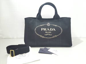 【超美品】PRADA プラダ カナパ 1BG642 2WAYバッグ/ハンド&ショルダー/トートバッグ/約21×40×22cm/ネロ/キャンバス/04KO011605-10