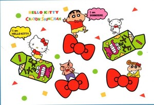 キティ・クレヨンしんちゃん・ポストカード・19年製（未使用新品）2種各1枚計2枚セット