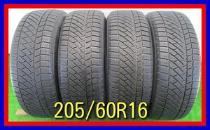 ■中古タイヤ■　205/60R16 96T Continental Contiviking contact6 ノア ジューク ストリーム等 冬タイヤ スタッドレス 激安 送料無料 B714