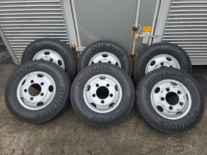 ◎A3029 ② ◎トラックタイヤ 6本 ■ 9mm山■TOPY スチール 16ｘ5.5 5穴 オフセット 115■ラジアル BRIDGESTONE DURAVIS ■205/85R16