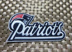 英語ロゴ■紺赤NFLニューイングランド・ペイトリオッツNew EnglandPatriots刺繍ワッペン新品◆アメリカ◎アメフト　アメリカンフットボール