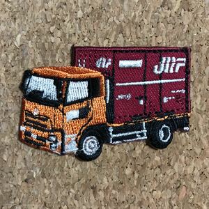 コンテナトラック☆アイロン刺繍ワッペン1枚☆乗り物車☆送料63円☆入園入学新学期準備にアップリケハンドメイド