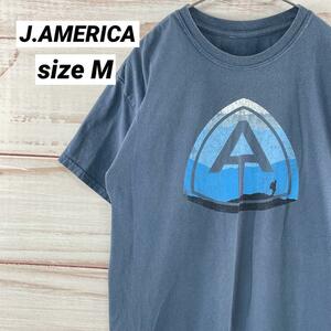 J.AMERICA Tシャツ 半袖 プリント コクーンシルエット ブルー M 1961