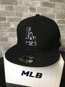 MLB大谷翔平所属LAドジャース×NEWERA★大人気レイヤーロゴフィッテッドキャップ★BK3/8