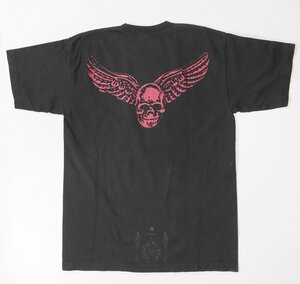 CHROME HEARTS ◆ フォティ マハリア&ジャービス Tシャツ 黒 Lサイズ スカル プリント USA製 半袖 ポケT カットソー クロムハーツ ◆XE22