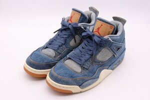 【美品】Nike × Levis ナイキ リーバイス Air Jordan 4 Retro Denim エアジョーダン 4 レトロ デニム 青 Size 8.5 26.5cm レア 【漂亮】