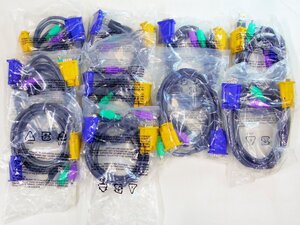 10本セット KVMケーブル 約1.5m サーバスイッチユニット 接続USB・PS/2ケーブルセット サーバー Switch CPU 切替 K112108