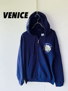 【人気】VENICE CLASS SICKS/ ヴェニスクラスシックス　ジップ　パーカー　紺/ネイビー　Mサイズ　ストリート（K131）