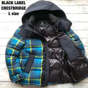 極美品/Lサイズ/CBチェック◎ブラックレーベルクレストブリッジ ダウンジャケット ホワイトグース メンズ BLACKLABEL CRESTBRIDGE 2way