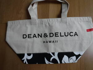 税不要特価 新品 正規品!DEAN＆DELUCA ディーン＆デルーカ ハワイ限定 花柄 ハイビスカス柄 大きめロゴ トートバッグ♪エコバッグ⑬