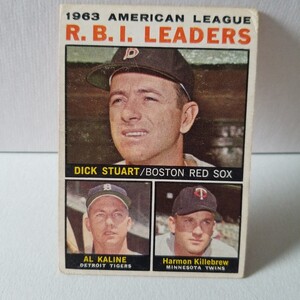 topps 1960年代 ヴィンテージ 大リーグ 野球カード 1963 AL R.B.I.LEADERS STUART/AL KALINE/HARMON KILLEBREW(検)bowman BBM 大谷翔平 