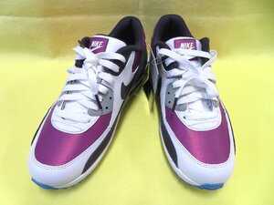 【訳あり・新品】NIKE　ナイキ　AIR MAX 90 G NRG　エアマックス　スパイクレス　ゴルフシューズ　ホワイト／パープル　24.5cm　DQ4128 155