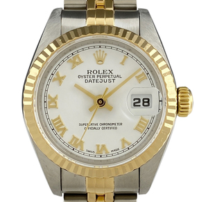 ロレックス ROLEX デイトジャスト 79173 腕時計 SS YG 自動巻き ホワイト レディース 【中古】