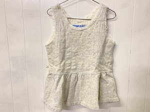 110cm 【 新品 未使用 ! 】 キッズ 子供 ノースリーブ タンクトップ 女の子 ナチュラル ベージュ 杢 MONSOON HOLIDAY 子供服 / 管理MAS-453