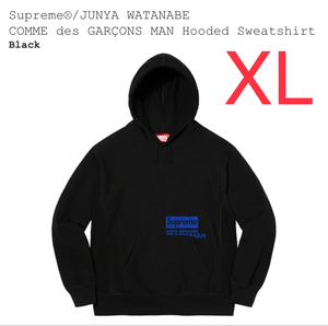 21aw Supreme JUNYA WATANABE COMME des GARCONS MAN Hooded Sweatshirt BLACK XL＊ジュンヤ ワタナベ コムデギャルソン パーカー Box Logo