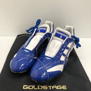 H-4010 28.5cm 未使用品 アシックス asics ゴールドステージ オーダー スパイク 野球 ラベル有り 釘打ち 両足P皮加工あり スパイク袋付き