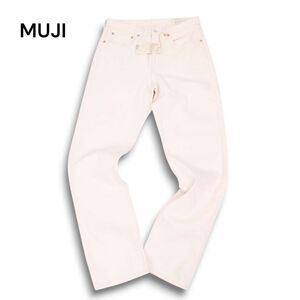 【新品 未使用】 MUJI 無印良品 通年 オーガニックコットン★ レギュラー ジーンズ デニム パンツ Sz.31 メンズ 生成り　C4B05271_C#R