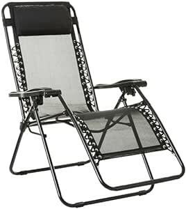 Amazonベーシック 椅子 キャンプ アウトドア 折りたたみ ゼログラビティーチェア 幅66cm x 奥行104-165cm x