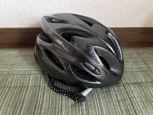 108　GLOBAL　カーボン調　ヘルメット　自転車用　ブラック　男女兼用　頭囲53-63cm