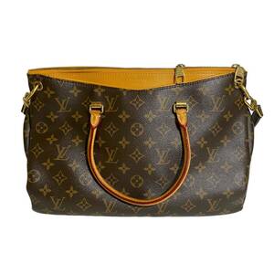 【真贋鑑定済】 LOUIS VUITTON　ルイヴィトン　パラスMM　モノグラム　ショルダーバッグ　サフラン　イエロー　M40929　　SP3173