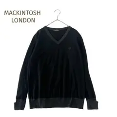 美品☆MACKINTOSH LONDON☆ロゴ刺繍 Vネック 薄手ニット 黒 M