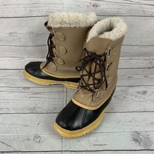 カナダ製ビンテージ★SOREL/ソレル★重厚本革スノーブーツ【wos5 22.0-22.5/茶】インナー付/防水加工/防寒/Vintage/boots◆WB10-02