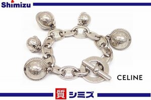 【CELINE】良品 セリーヌ ブレスレット ヴィンテージ シルバーカラー スター アクセサリー ◆質屋出品 質シミズ