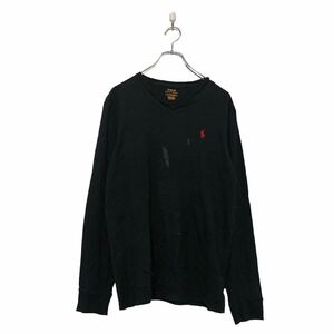 POLO RALPH LAUREN 長袖 ロゴ Tシャツ ブラック S 刺繍 ロンT ロングTシャツ 古着卸 アメリカ仕入 a604-6314