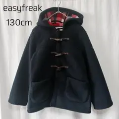 easyfreak ダッフルコート 130cm 赤チェック べべ