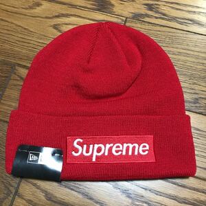 新品未使用☆シュプリームSupreme ☆NEW ERA ビーニー レッド ☆ニット帽 